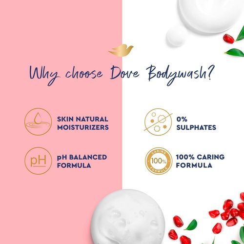 Dove Body Wash for Softer, Smoother Skin with Pomegranate and Hibiscus Tea Sulfate-free Body wash-500 ml