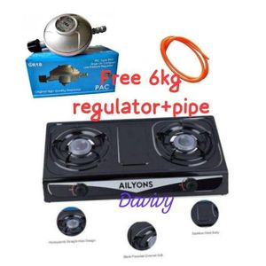 🤪[GRAB IT AT LOW PRICE+ ADDED OFFERS]🤑😝AILYONS Table Top Stainless Steel 2 Burner Gas Cooker Plus 6kg Regulator And Pipe.Rustle up your favorite recipes with this newly designed Sayona automatic ga