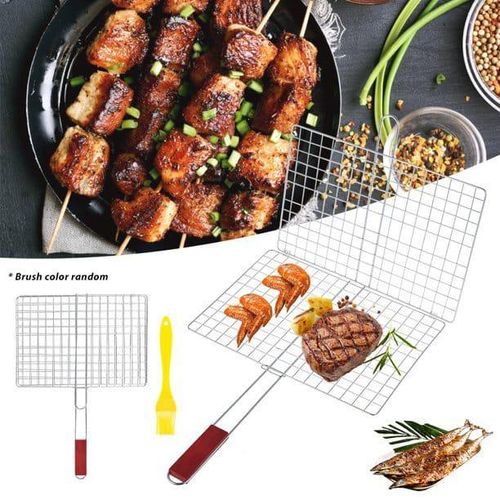 Stainless Steel BBQ Fish Meat Net Barbecue Grill Mesh Wire BBQ Grill Net Stainless Steel Barbecue Mesh Rack Grid