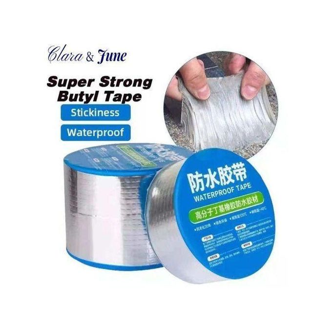 10m Super Strong Adhesive Waterproof Permanent Repair Aluminium Butyl Tape Rubber Foil Suitable For Roof Leak, Surface Crack, Window Sill Gap, Boat Sealing, Home Renovation