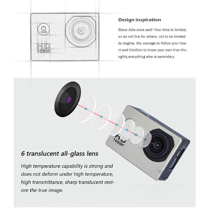 M&J Cameras Outdoor Sports Camera 30M Waterproof Multifunction Mini DV Digital Camera Photography