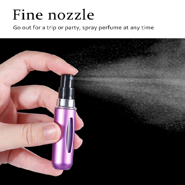 M&amp;J 1Pc Refillable Mini Perfume Spray Bottle Aluminum Spray Atomizer Portable Travel Perfume Bottle