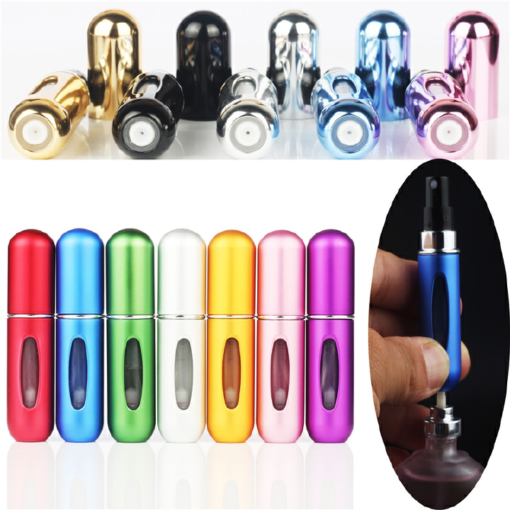 M&amp;J 1Pc Refillable Mini Perfume Spray Bottle Aluminum Spray Atomizer Portable Travel Perfume Bottle