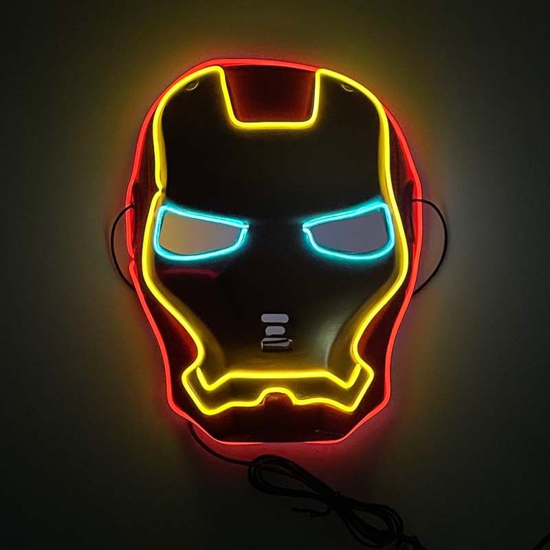 LED Mask Party performance props Luminescence The Avengers Lron Man Hulk Captain America Spider-man Batman