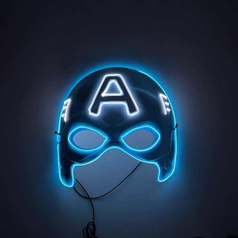 LED Mask Party performance props Luminescence The Avengers Lron Man Hulk Captain America Spider-man Batman