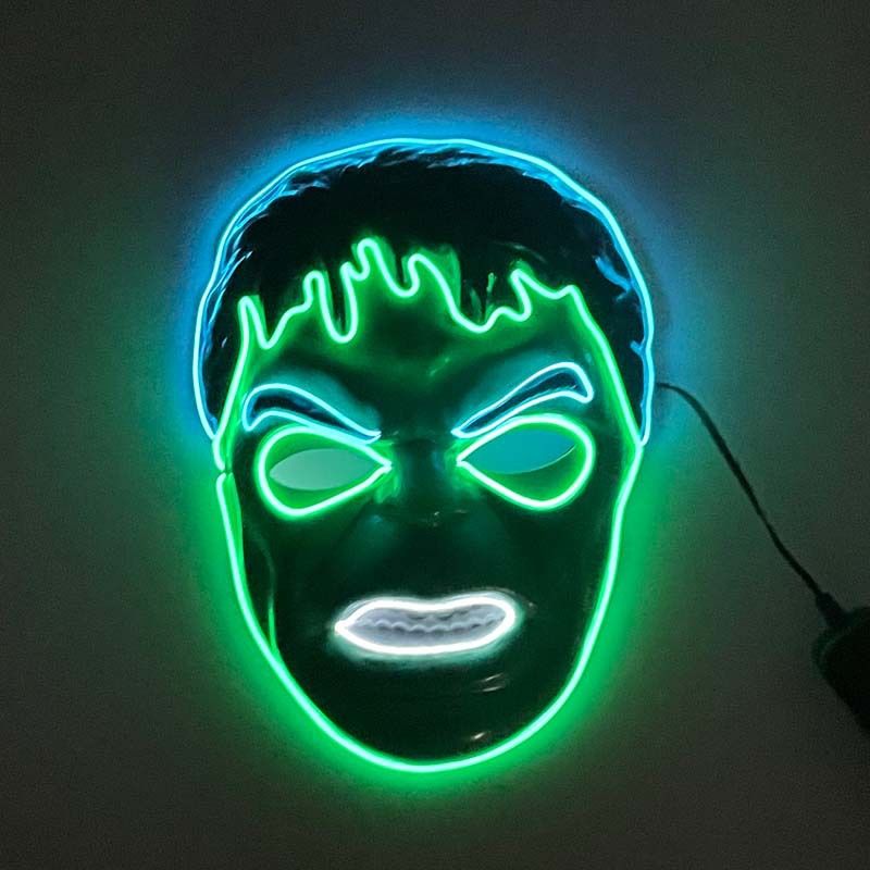 LED Mask Party performance props Luminescence The Avengers Lron Man Hulk Captain America Spider-man Batman
