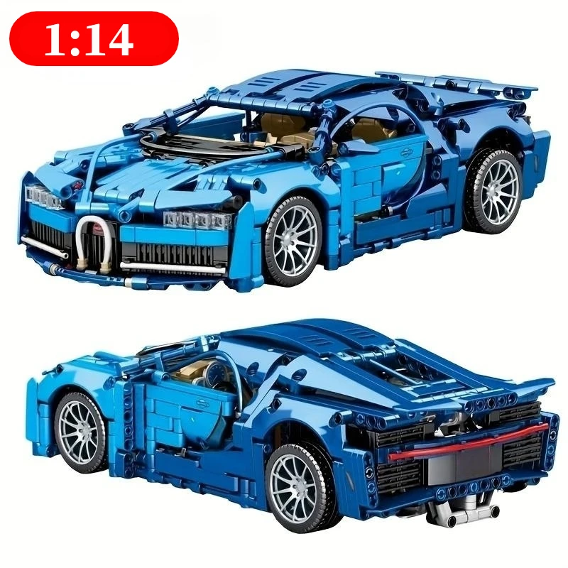 Bluce Sports Car MOC Building Blocks Kit, 1:14 Scale Sports Car Model Bricks Toys for Boys Children Gifts