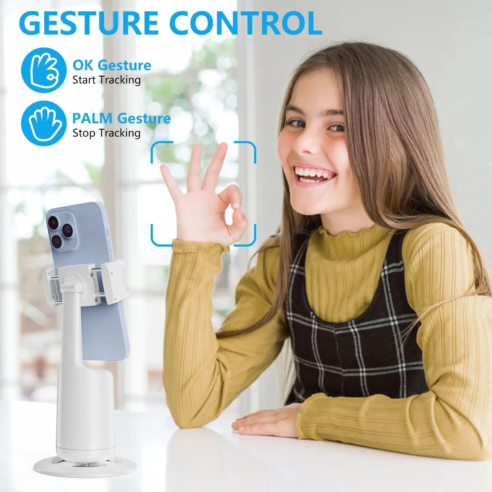 Intelligent Ai New Mini Selfie Stick Automatic Face Tracking Shooting 360 Degree Rotation Follow Live Phone Holder Gimbal