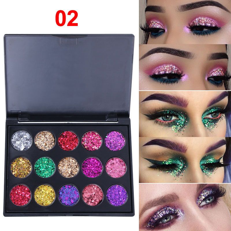 15 Color Glitter Eye Shadow Pallete Eye Makeup Palette Long-lasting Make Up Eyeshadow Palette