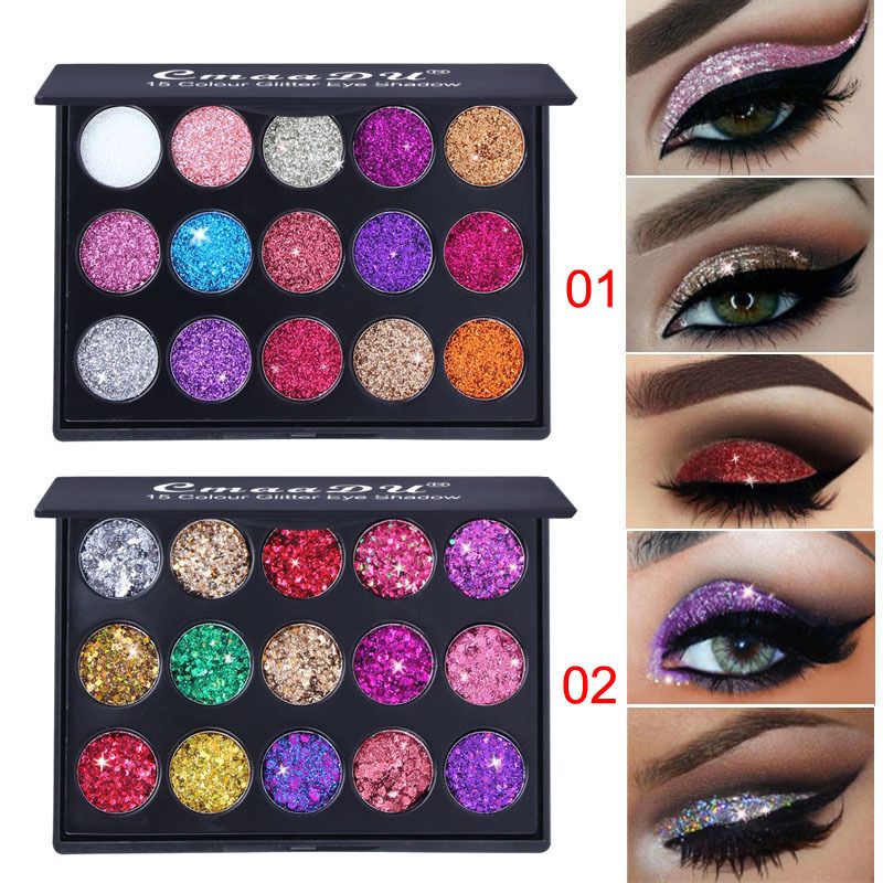 15 Color Glitter Eye Shadow Pallete Eye Makeup Palette Long-lasting Make Up Eyeshadow Palette