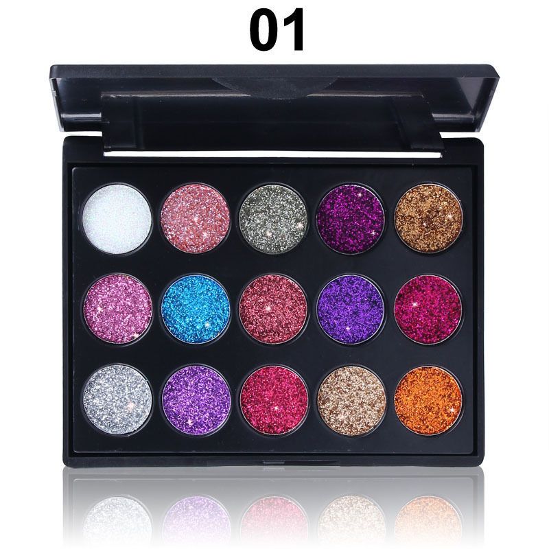 15 Color Glitter Eye Shadow Pallete Eye Makeup Palette Long-lasting Make Up Eyeshadow Palette