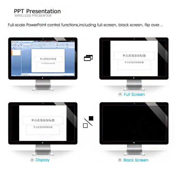 Wireless Presenter Red Light Laser Pointer Pen PPT Presentation 2.4G RF Remote Control Page USB Flip Powerpoint Clicker