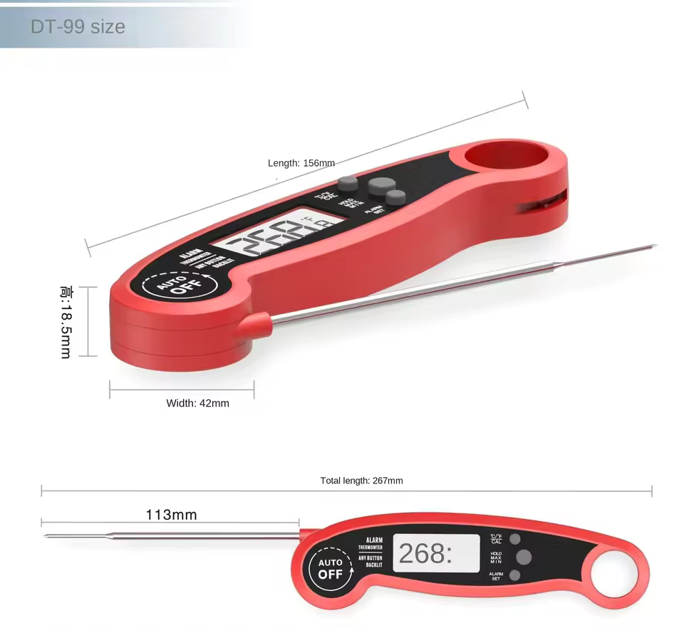 Household barbecue and baking kitchen meat folding portable digital thermometer probe Instant Read Meat Thermometer for Cooking, Fast & Precise Digital Food Thermometer with Backlight, Magnet