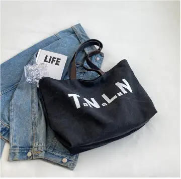 Fashion Canvas Bags Casual Shopping FBK Delivery Fast Large Capacity Shoulder Bag Women's Tote Bag Black