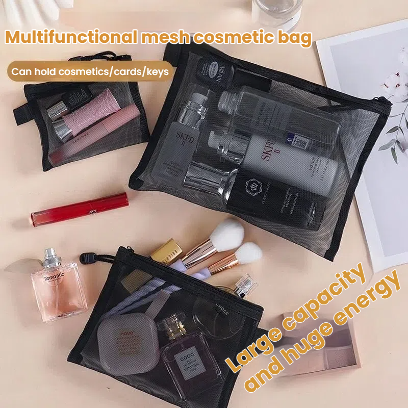 4pcs Ladies Makeup Bag Set Women Nylon Portable Large capacity Travel FBK delivery Multiple sizes Foldable Washable Combination set