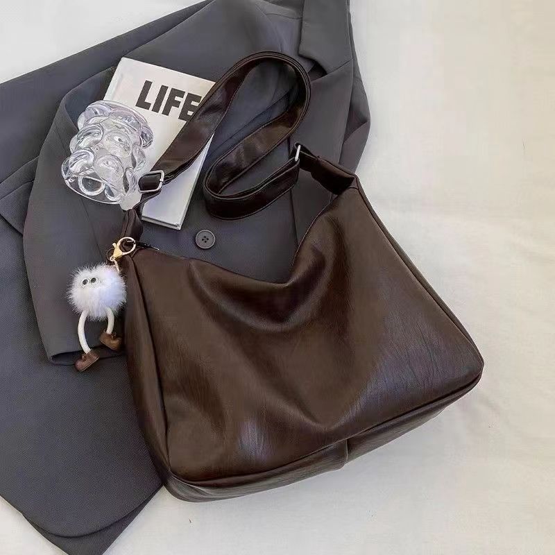 Women PU Leather Tote Bag Large Capacity with Zipper Multi-purpose Shoulder Bag Casual Daily Handbag for Shopping Work Travel Toy