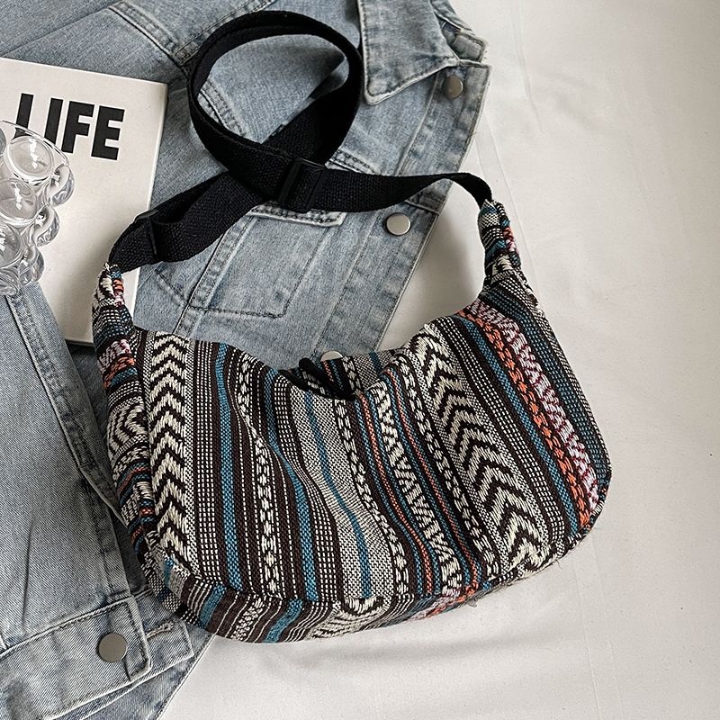 Bohemian Canvas Hobo Bag for Women Large Capacity 3-in-1 Shoulder Crossbody Backpack Fashion Casual Unique Design for Dating Travel Daily Use