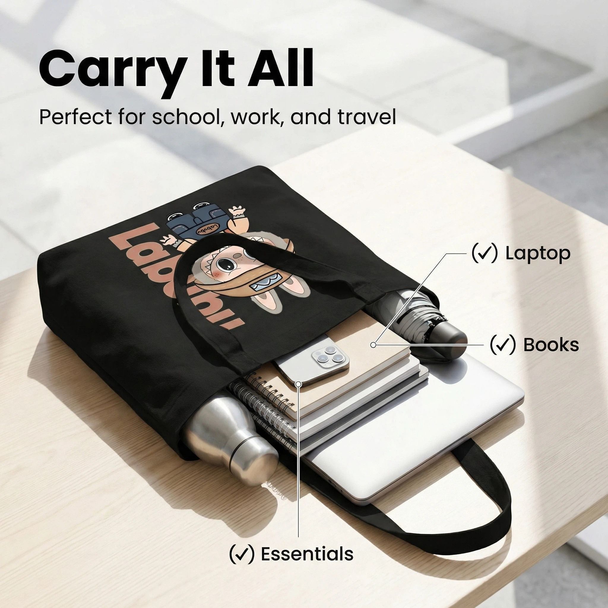 Canvas Tote Bag for Women Large Capacity Shoulder Bag Fashion Casual Durable Daily Handbag Shopping Bag FBK