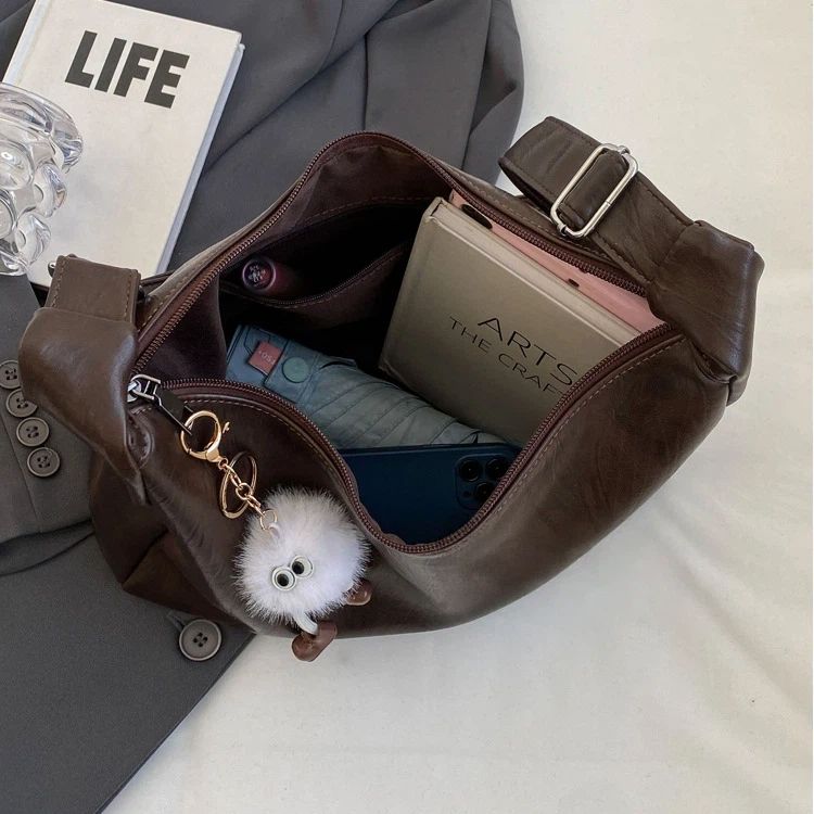 Women PU Leather Tote Bag Large Capacity with Zipper Multi-purpose Shoulder Bag Casual Daily Handbag for Shopping Work Travel Toy