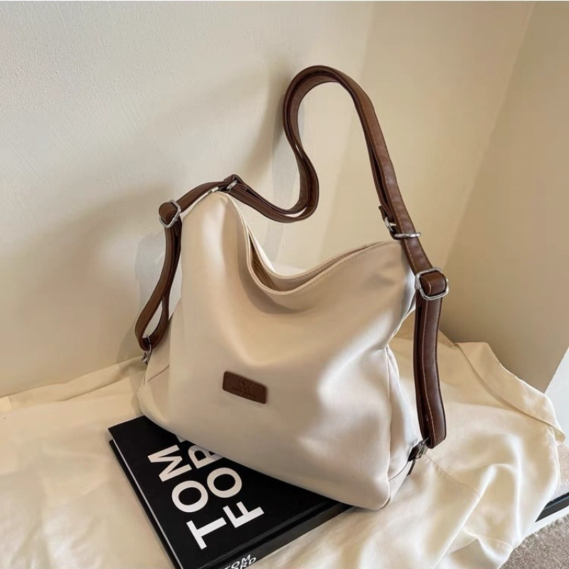 Premium Canvas Tote Bag Women Large Capacity 3-Way Shoulder Crossbody Backpack Fashion Casual School Bag for Work Shopping Travel FBK