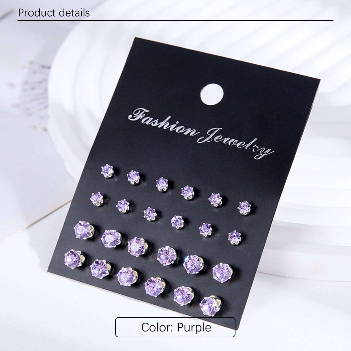 12 pairs of fashionable, luxurious, minimalist, shiny, and caring zircon decorative earring sets from Europe and America, suitable for giving as gifts to parties, parties, holiday