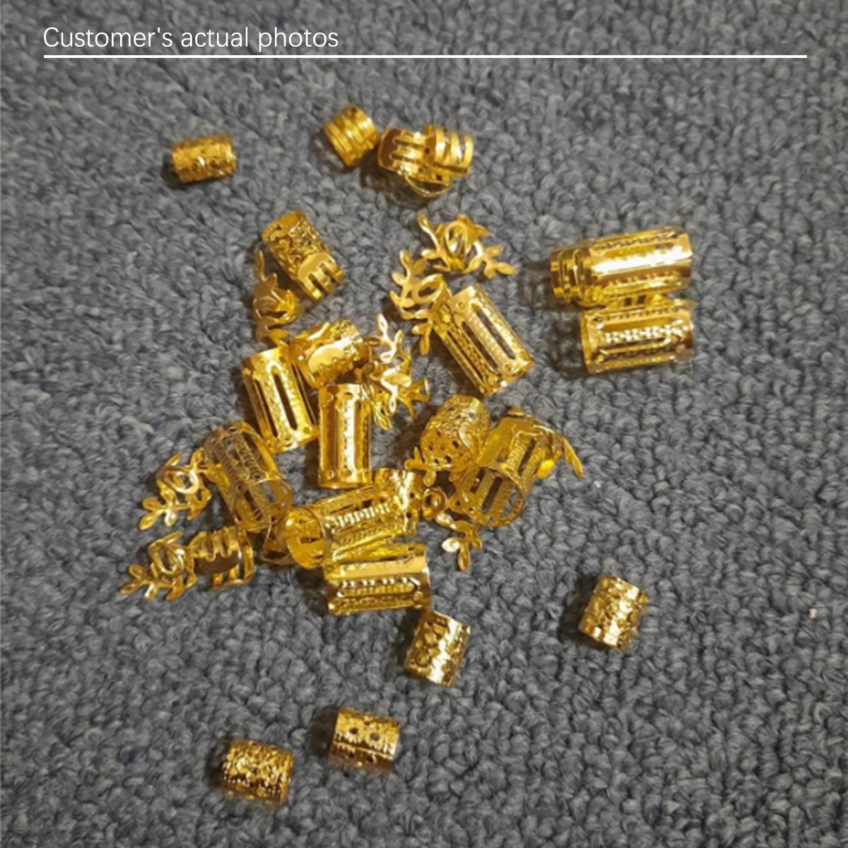 40pcs Hollow Out Hair Ring,Dreadlocks Beads Hair Braid Rings Clips Dread Locks Hair Braiding Metal Cuffs Decoration/Accessories Jewelry, Unisex Boho