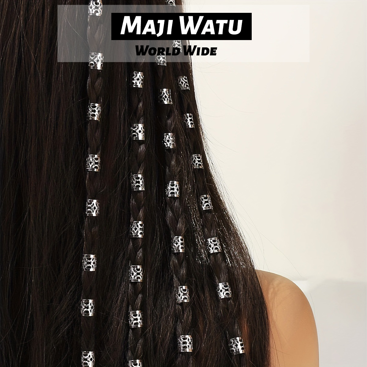 60pcs Hollow Out Hair Ring,Dreadlocks Beads Hair Braid Rings Clips Dread Locks Hair Braiding Metal Cuffs Decoration/Accessories Jewelry, Unisex Boho
