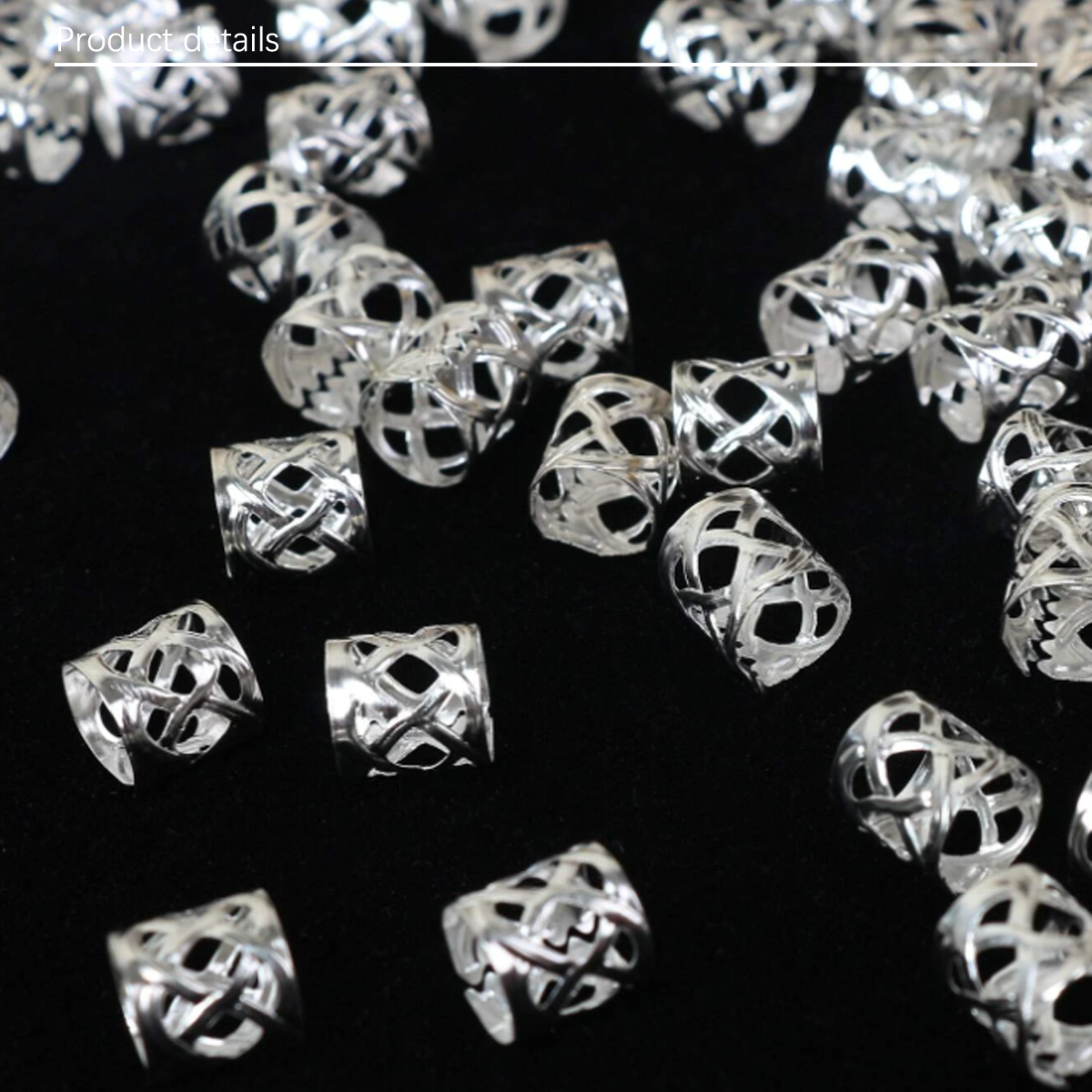 60pcs Hollow Out Hair Ring,Dreadlocks Beads Hair Braid Rings Clips Dread Locks Hair Braiding Metal Cuffs Decoration/Accessories Jewelry, Unisex Boho
