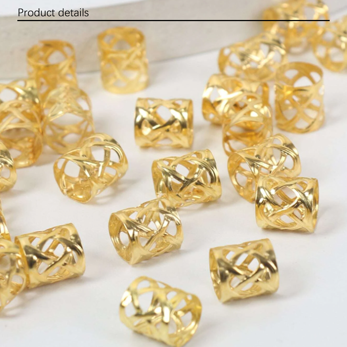 60pcs Hollow Out Hair Ring,Dreadlocks Beads Hair Braid Rings Clips Dread Locks Hair Braiding Metal Cuffs Decoration/Accessories Jewelry, Unisex Boho