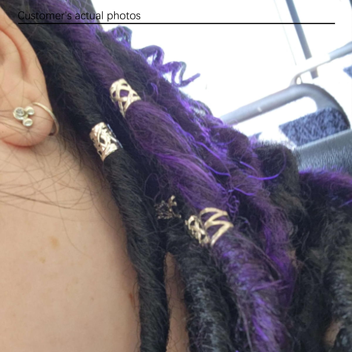 60pcs Hollow Out Hair Ring,Dreadlocks Beads Hair Braid Rings Clips Dread Locks Hair Braiding Metal Cuffs Decoration/Accessories Jewelry, Unisex Boho