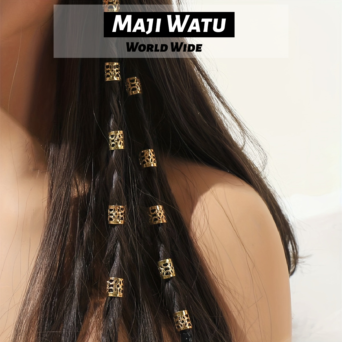 60pcs Hollow Out Hair Ring,Dreadlocks Beads Hair Braid Rings Clips Dread Locks Hair Braiding Metal Cuffs Decoration/Accessories Jewelry, Unisex Boho