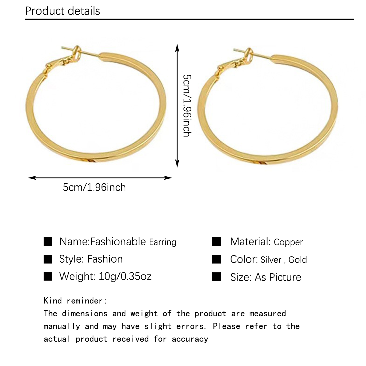 Minimally smooth metal earrings with silver needles, personalized and trendy large circle earrings to enhance facial slimming, suitable for daily travel, weddings, and gatherings