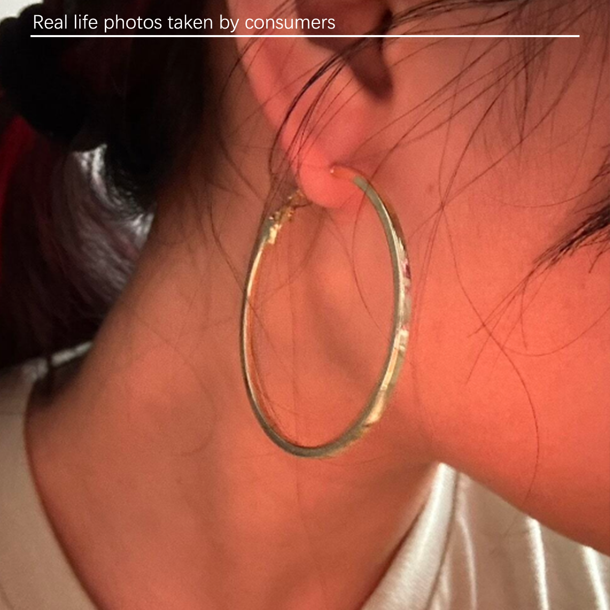 Minimally smooth metal earrings with silver needles, personalized and trendy large circle earrings to enhance facial slimming, suitable for daily travel, weddings, and gatherings