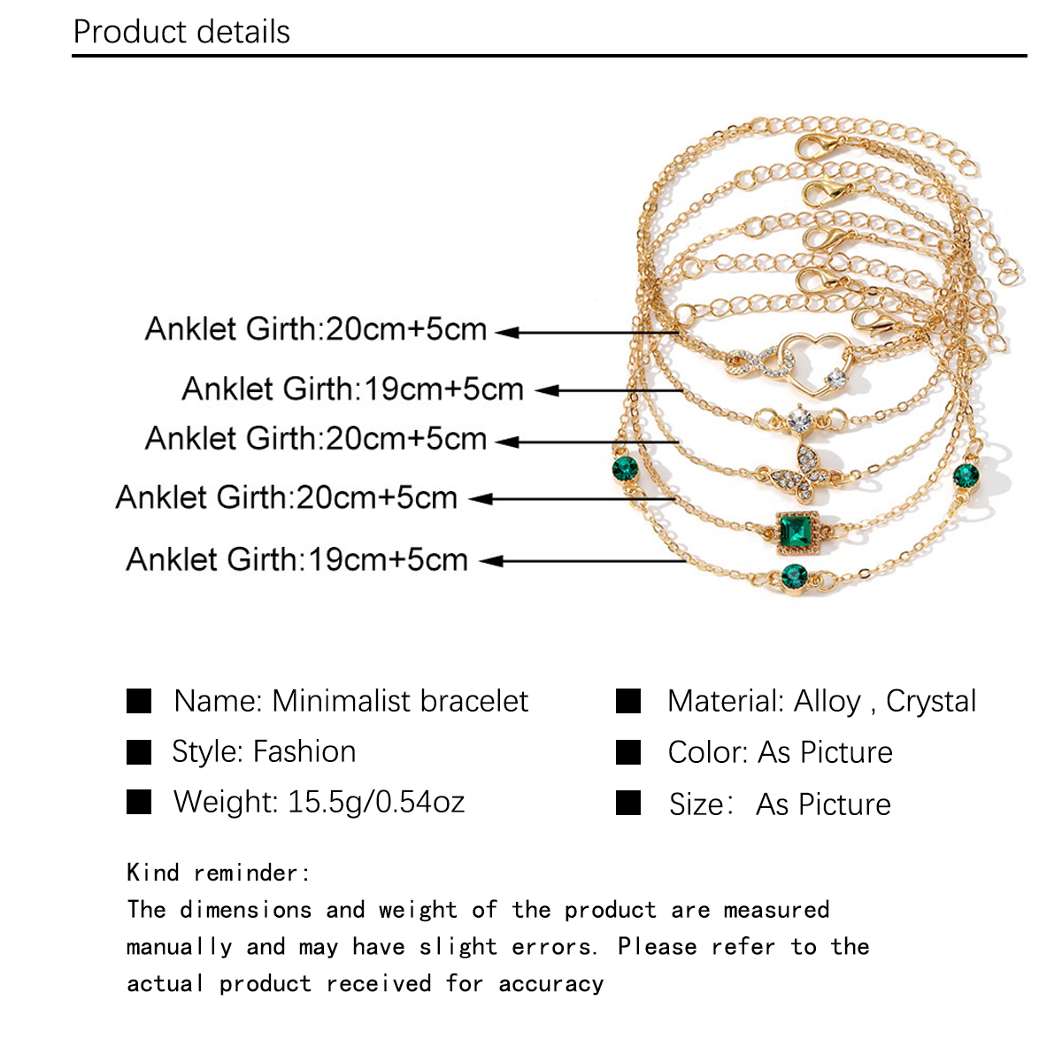 1 set of 5 retro fashion trend square green diamond inlaid women's bracelets, with diamond butterfly and heart-shaped pendant, suitable for daily life, travel and office