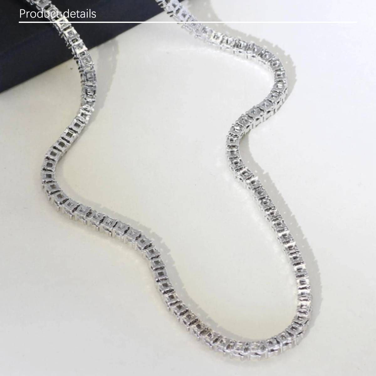 1pc men's diamond studded square claw chain rhinestone necklace, hip-hop rhinestone necklace, fashionable and popular bracelet