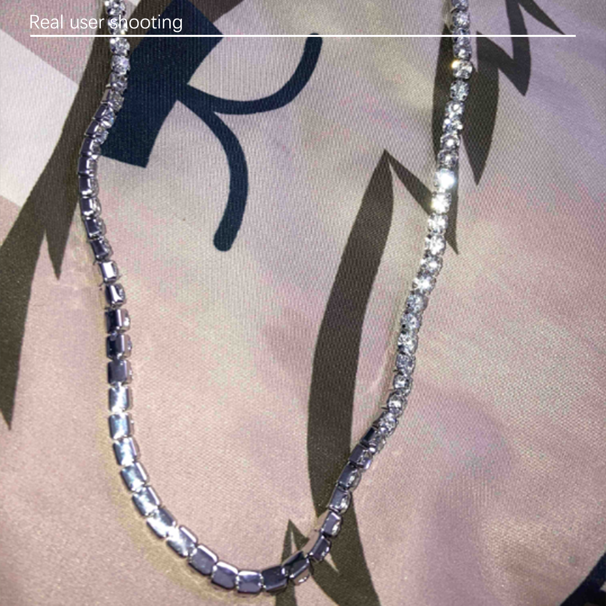 1pc men's diamond studded square claw chain rhinestone necklace, hip-hop rhinestone necklace, fashionable and popular bracelet