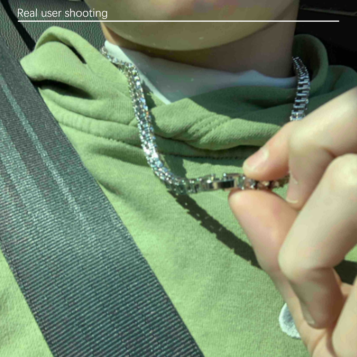 1pc men's diamond studded square claw chain rhinestone necklace, hip-hop rhinestone necklace, fashionable and popular bracelet