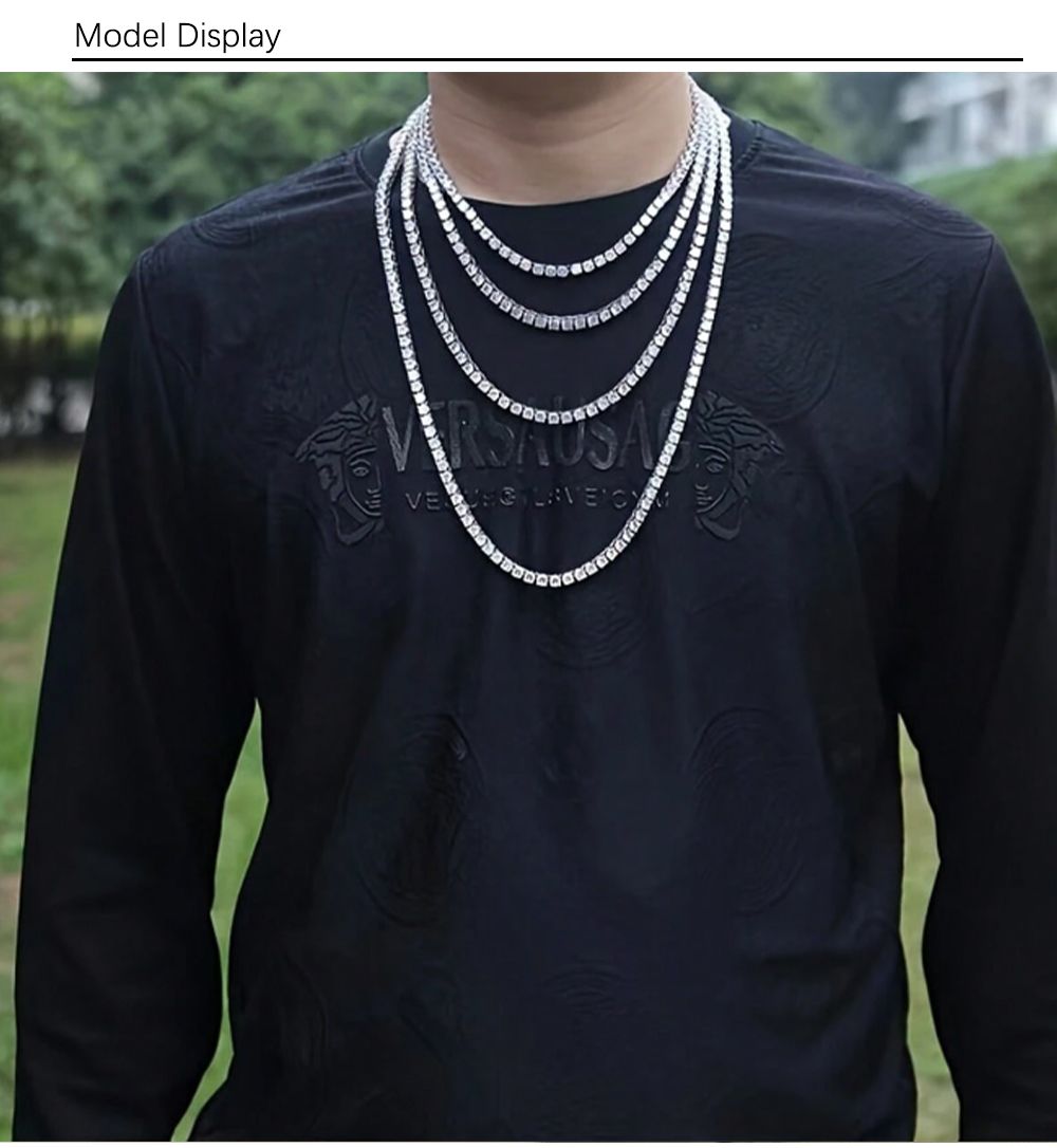 1pc men's diamond studded square claw chain rhinestone necklace, hip-hop rhinestone necklace, fashionable and popular bracelet