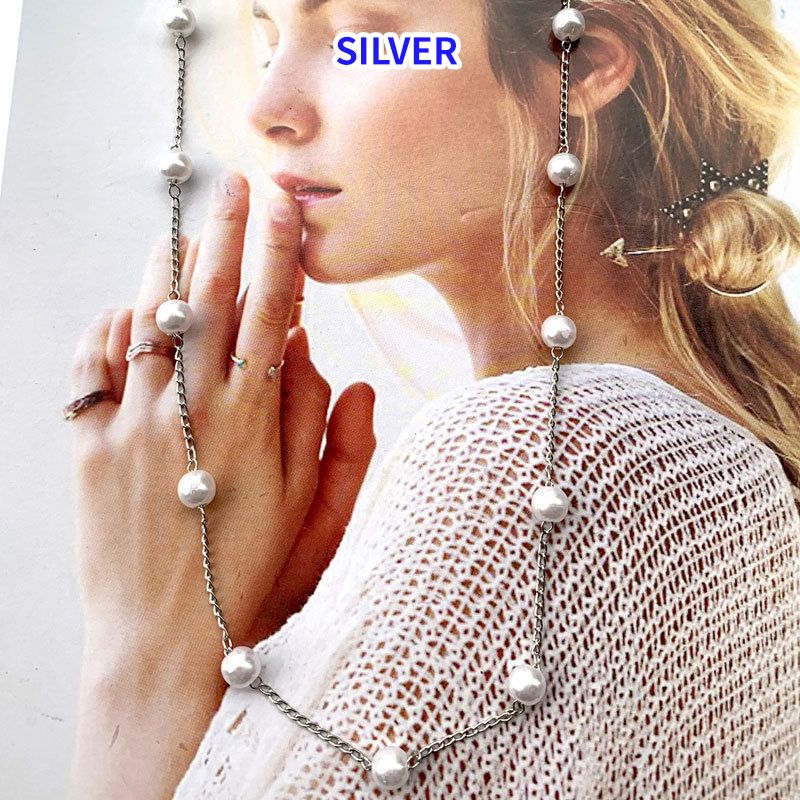 1pc women's gold necklace, fashionable and light luxury versatile clavicle chain neck chain jewelry, simple pearl chain necklace jewelry set, suitable as a gift for women.