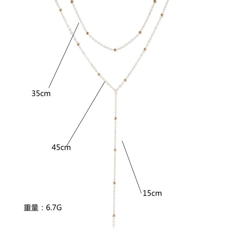 1pc Gold Necklace for Women, Dainty Long Necklace Gold Plated/Silver Y-Shaped Pendant Necklace Trendy Layered Cz Beaded Chain Drop Necklaces Simple Gold Jewelry For Women Gift