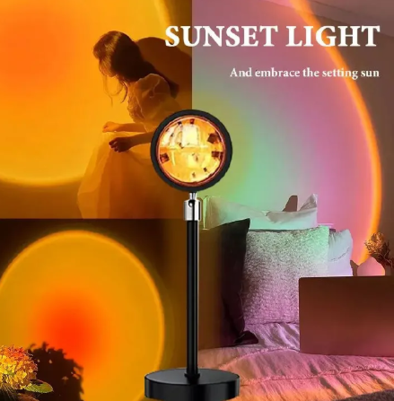 Sunset Lamp USB LED Sunset Projector Light 180° Rotating Mood Lamp for Photography, Bedroom Decor, Selfie, Rainbow Light, Home Decoration