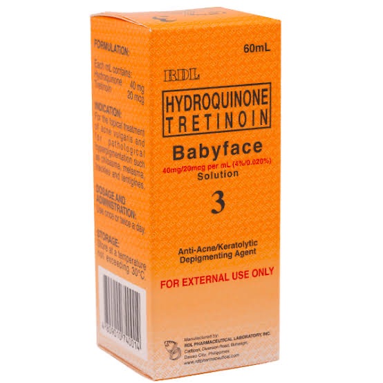 Original RDL hydroquinone Tretinoin baby face solution 60ML