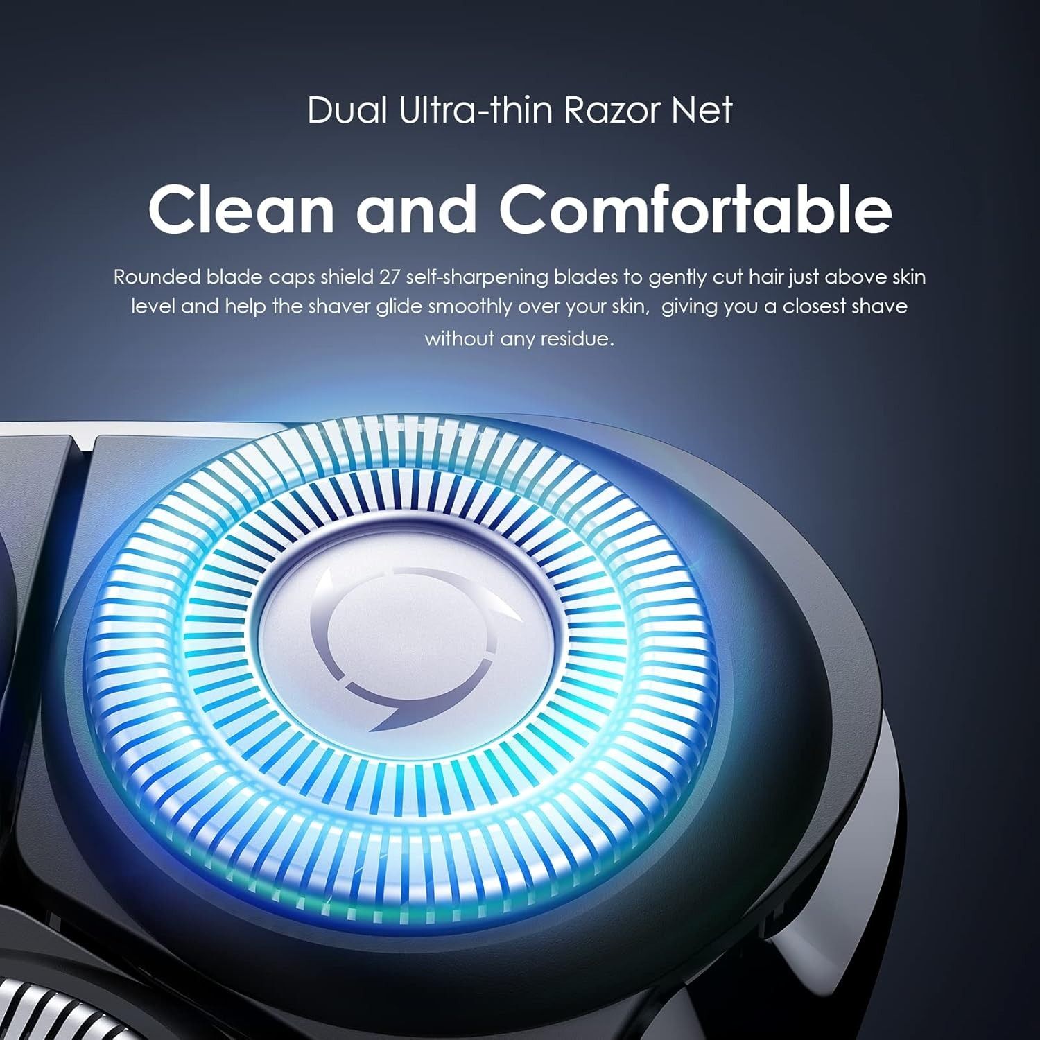 Oraimo SmartShaver 2 Premium Cordless Electric Shaver for men, Wet & Dry Electric Shaver with Pop-Up Trimmer, Super Fast Charge 60 minutes Runtime, Rechargable, 3 Head 360° Rotary Shaver for Men