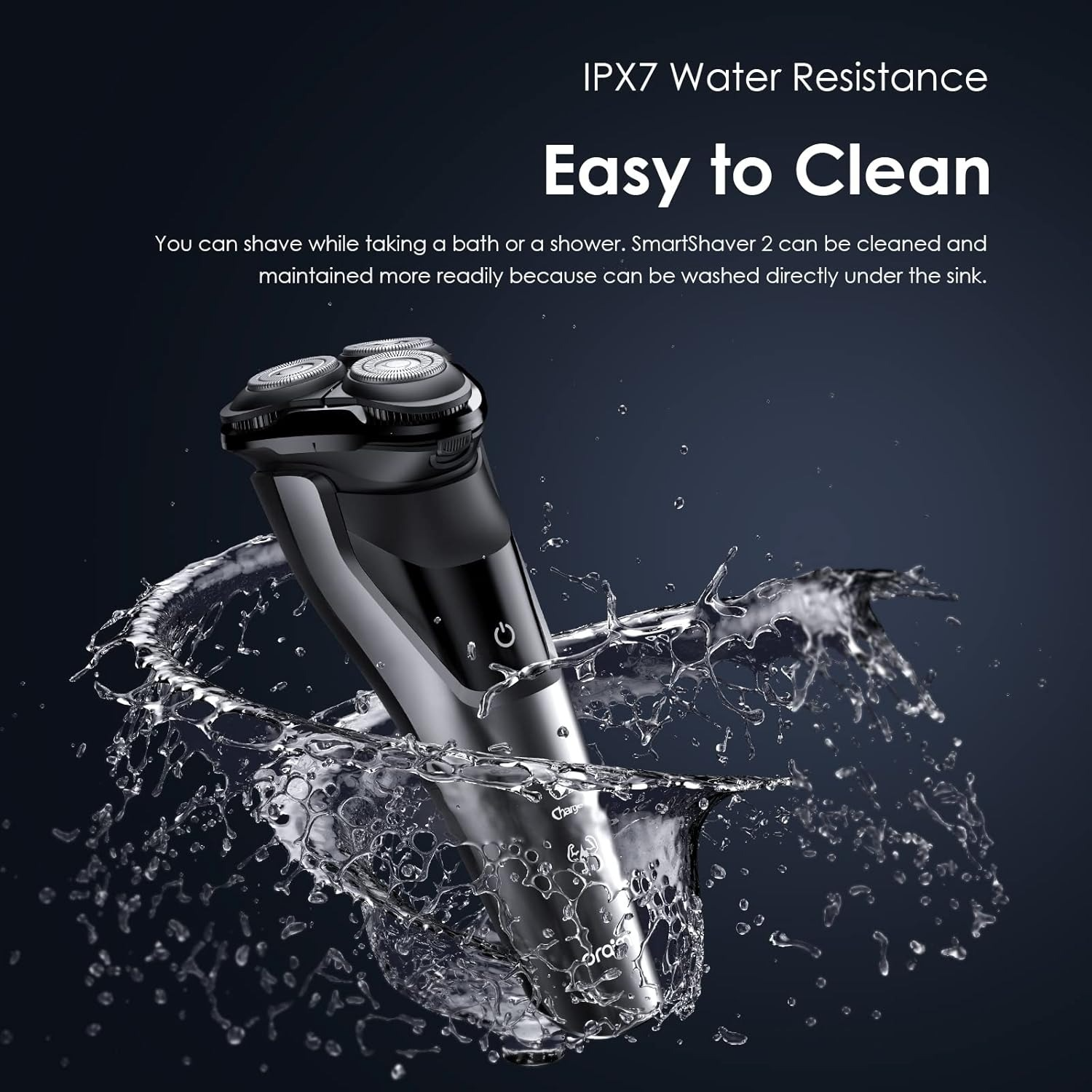 Oraimo SmartShaver 2 Premium Cordless Electric Shaver for men, Wet & Dry Electric Shaver with Pop-Up Trimmer, Super Fast Charge 60 minutes Runtime, Rechargable, 3 Head 360° Rotary Shaver for Men