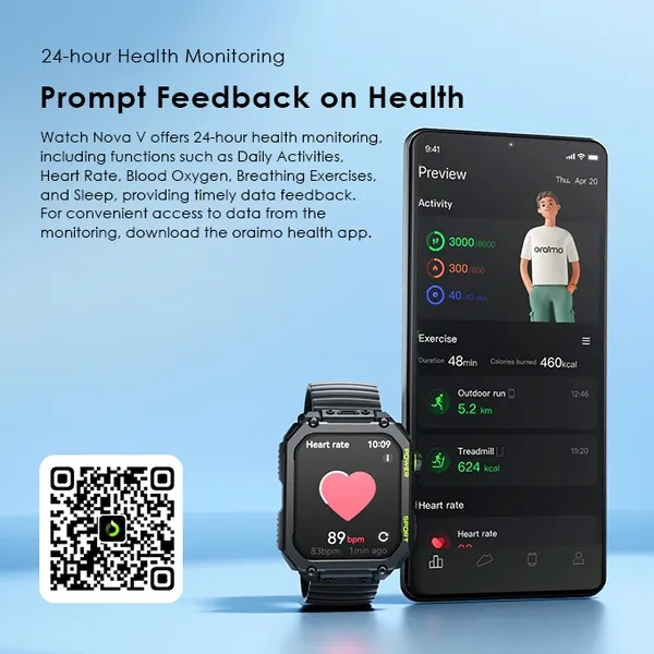 oraimo Watch Nova V 2.01" HD Video Watch Faces Smart Watch