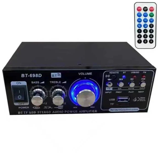 400W 12V 220V Hi-Fi amplifier mini stereo audio amplifier hifi 2-channel amplifier USB/SD MP3 car amplifier with Bluetooth with remote control function