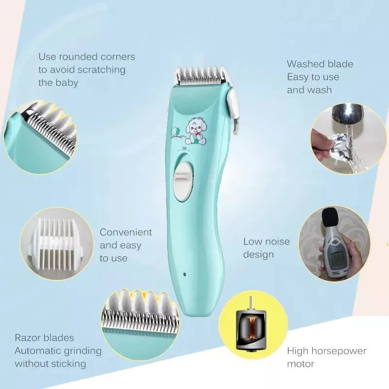 Low Noise Baby Hair Clippers Silent Kids Hair Trimmers Chargeable Waterproof Professional Cordless Hair Clipper For Babies Infant