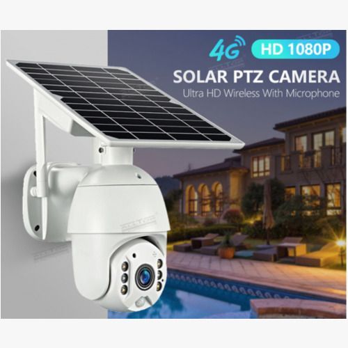 4G Solar Powered Camera -(4G GSM, PTZ 360°,HD Night Vision, Motion Sensor, 2 Way Audio) – With 6 Batteries of 19000mAh