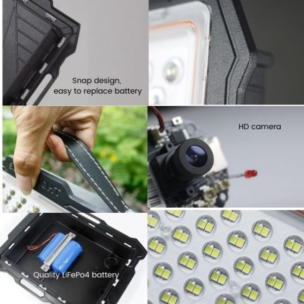 Solar-Powered Floodlight with wifi CCTV camera With Solar Panel