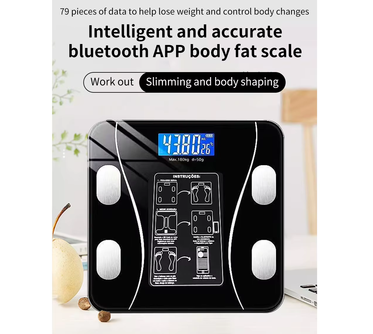 Intelligent Body Fat Scale Charging Electronic Weighing Scale Household Scale Bluetooth Adult Fat Scale Weigh